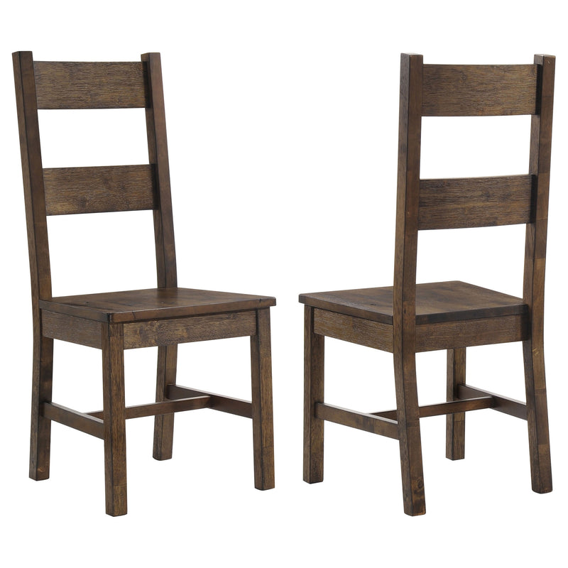 Sillas de comedor auxiliares Coleman rústicas color marrón dorado (Juego de 2)