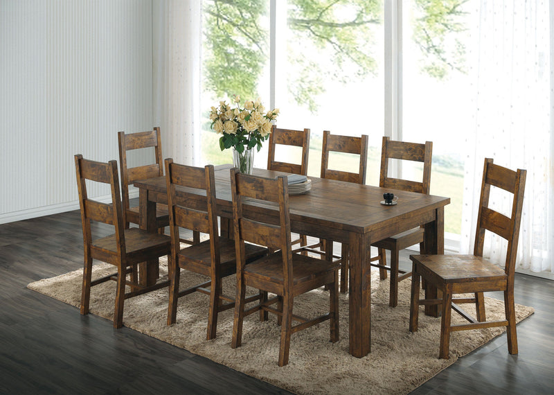 Sillas de comedor auxiliares Coleman rústicas color marrón dorado (Juego de 2)
