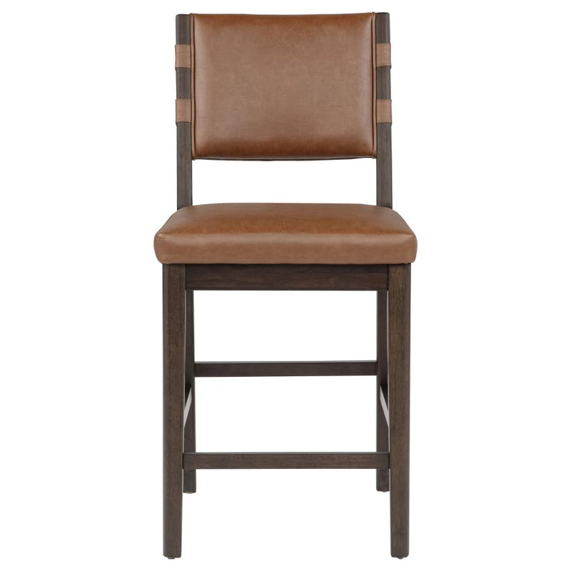 Tegan Faux Leather Upholstered Counter Height Chair Cognac (Set of 2)