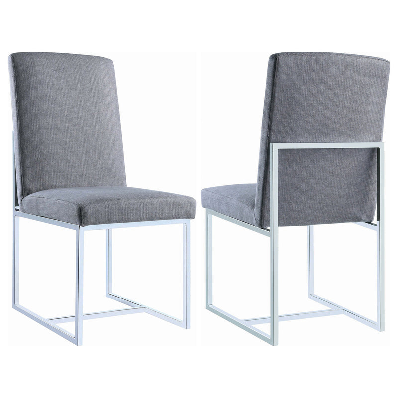 Silla lateral de comedor tapizada Mackinnon gris (juego de 2)