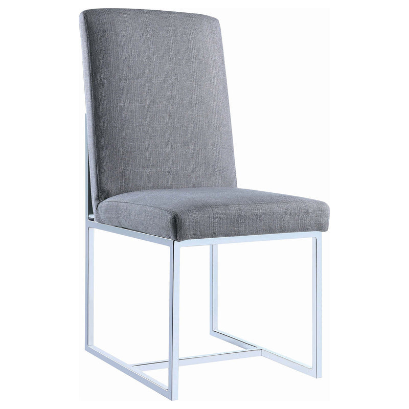 Silla lateral de comedor tapizada Mackinnon gris (juego de 2)