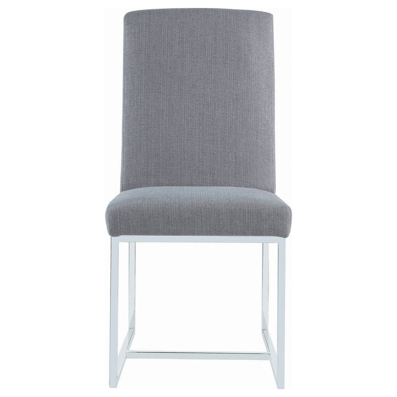 Silla lateral de comedor tapizada Mackinnon gris (juego de 2)