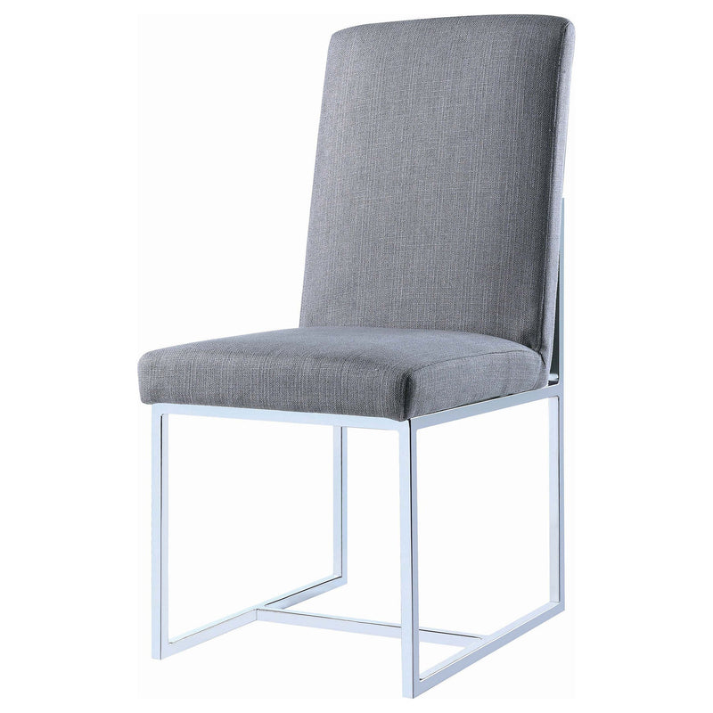 Silla lateral de comedor tapizada Mackinnon gris (juego de 2)