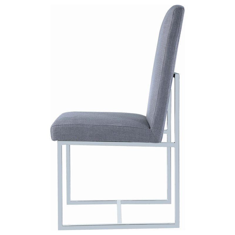 Silla lateral de comedor tapizada Mackinnon gris (juego de 2)