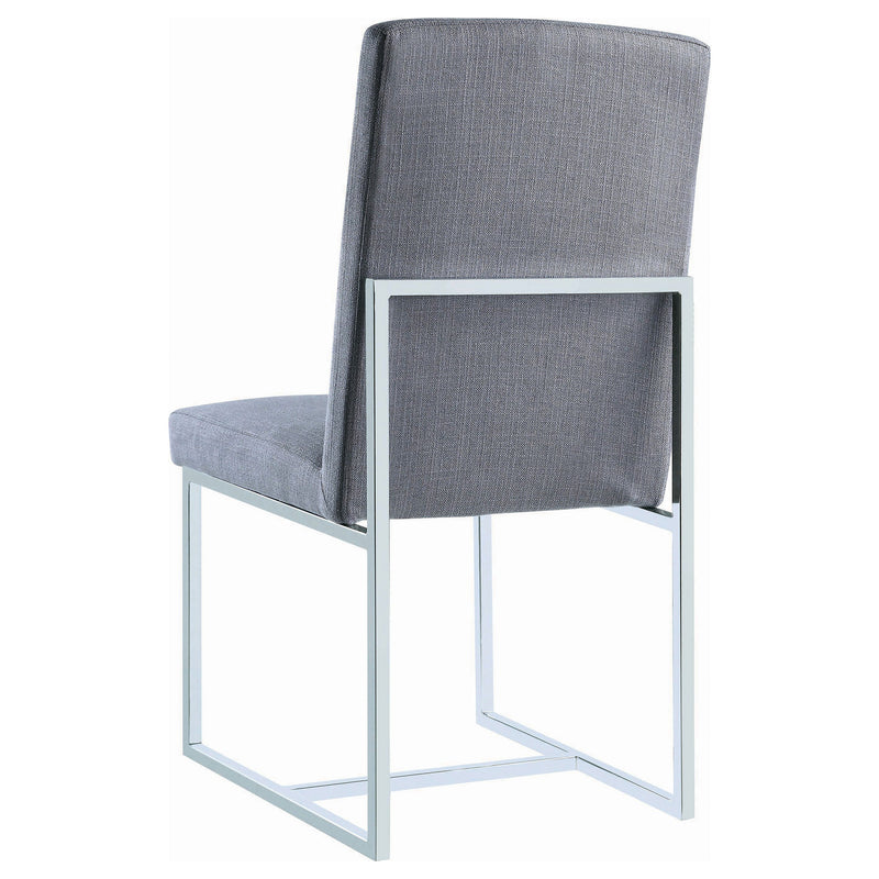 Silla lateral de comedor tapizada Mackinnon gris (juego de 2)