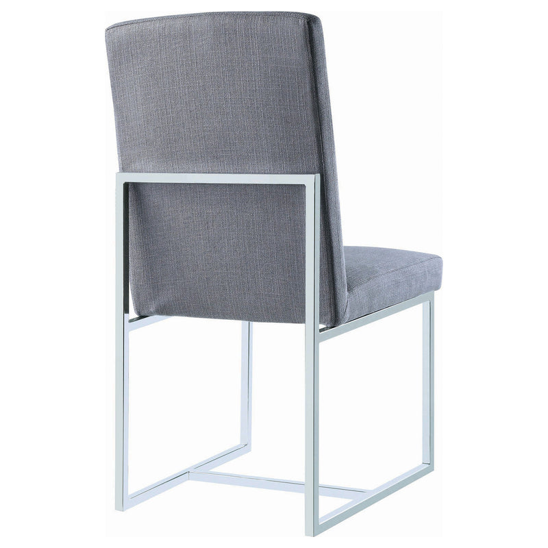 Silla lateral de comedor tapizada Mackinnon gris (juego de 2)