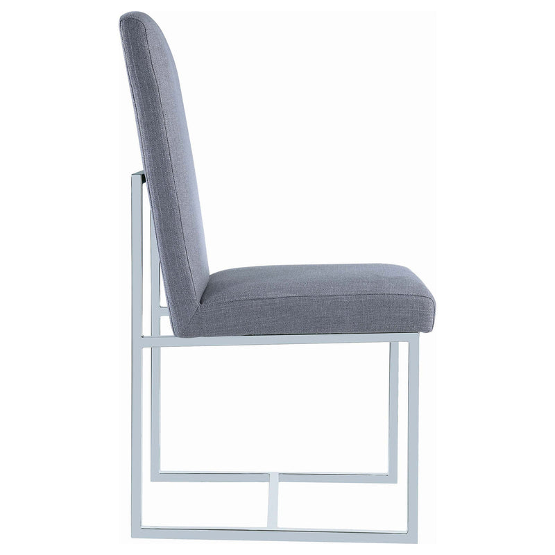 Silla lateral de comedor tapizada Mackinnon gris (juego de 2)