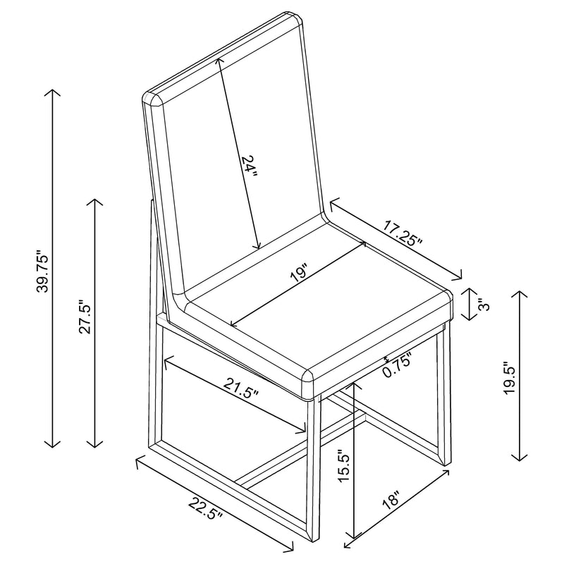 Silla lateral de comedor tapizada Mackinnon gris (juego de 2)