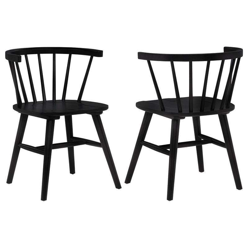 Silla de comedor lateral Jeffries Windsor de madera color nogal (juego de 2)