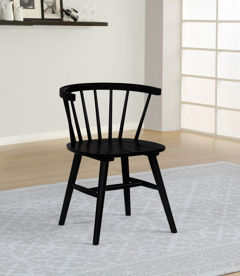 Silla de comedor lateral Jeffries Windsor de madera color nogal (juego de 2)