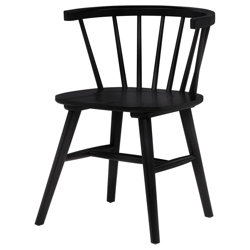 Silla de comedor lateral Jeffries Windsor de madera color nogal (juego de 2)