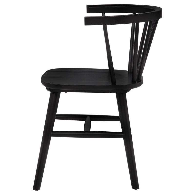 Silla de comedor lateral Jeffries Windsor de madera color nogal (juego de 2)