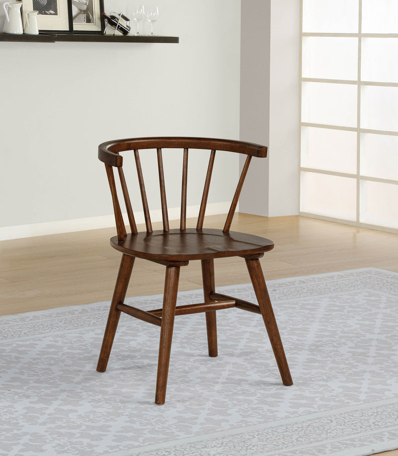 Silla de comedor lateral Jeffries Windsor de madera color nogal (juego de 2)
