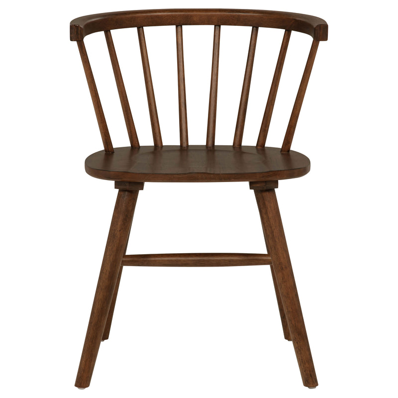Silla de comedor lateral Jeffries Windsor de madera color nogal (juego de 2)