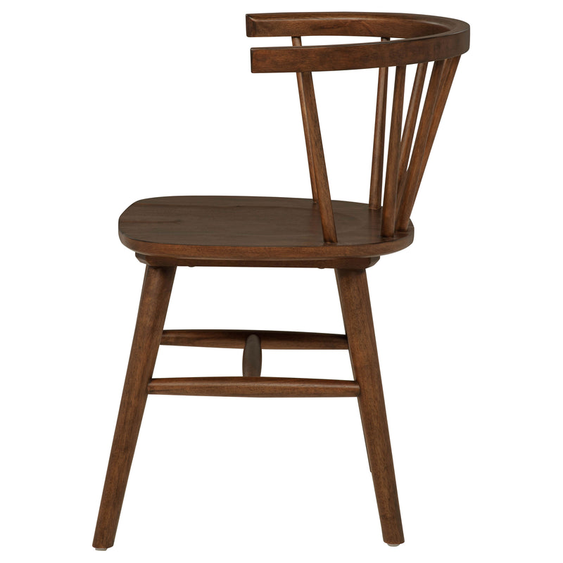 Silla de comedor lateral Jeffries Windsor de madera color nogal (juego de 2)