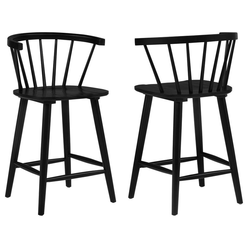 Jeffries 2-Piece Curved Spindle-Back Counter Chair Set