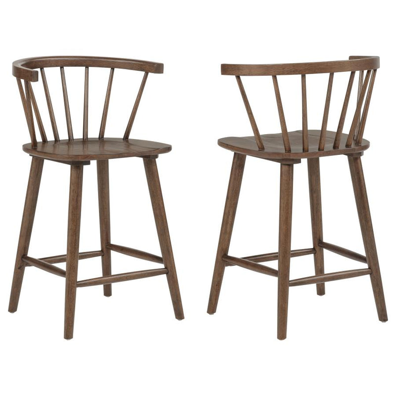 Jeffries 2-Piece Curved Spindle-Back Counter Chair Set