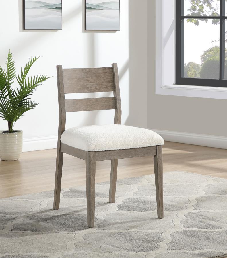 Silla lateral de comedor Cornelia de madera gris costero (juego de 2)