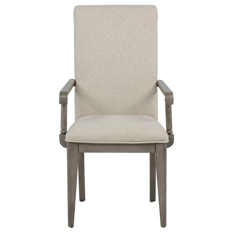 Cresswell Upholstered Dining Arm Chair Tan (Set of 2)
