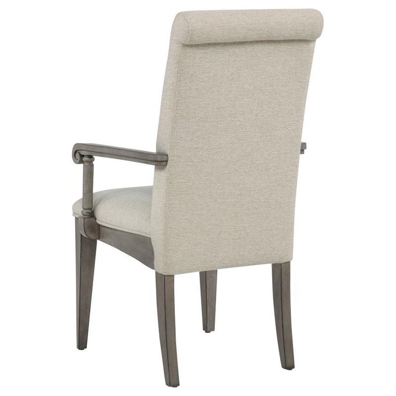 Cresswell Upholstered Dining Arm Chair Tan (Set of 2)