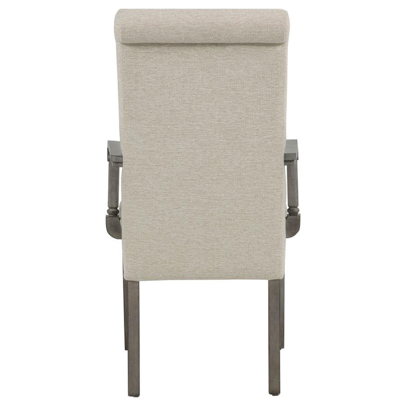 Cresswell Upholstered Dining Arm Chair Tan (Set of 2)