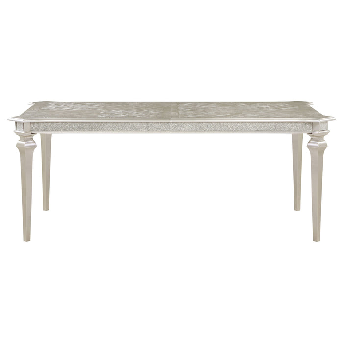 Evangeline Rectangular Dining Table with Extension Leaf Silver Oak