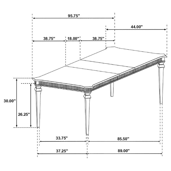 Evangeline Rectangular Dining Table with Extension Leaf Silver Oak