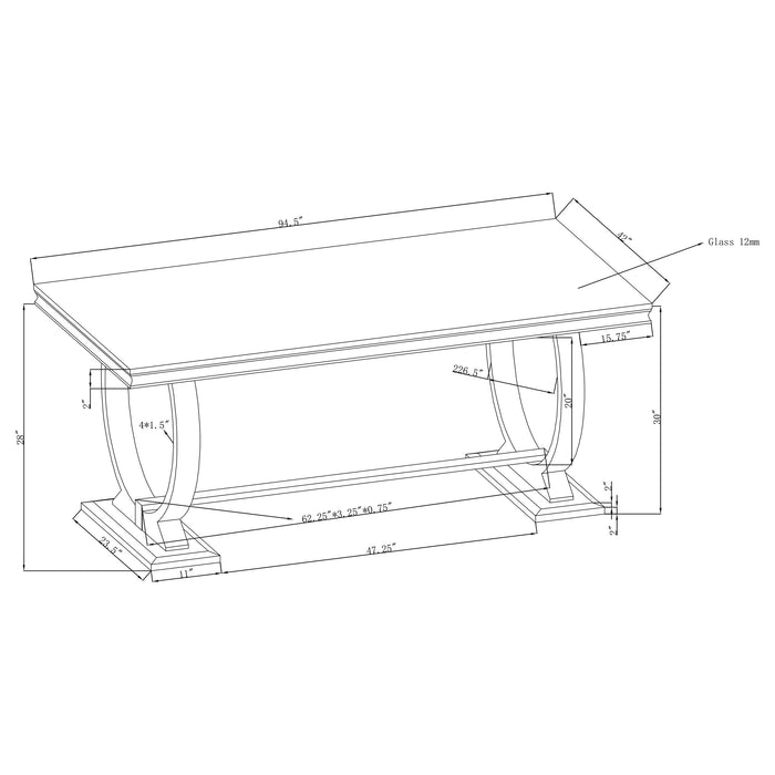 Antoine  Rectangular Dining Set Creamy White and Chrome