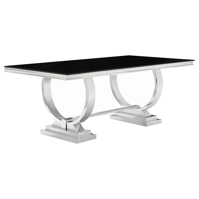 Mesa de comedor Antoine rectangular con superficie de cristal de 95 pulgadas