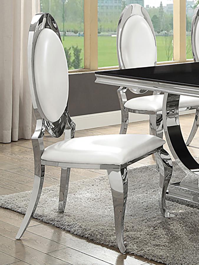Silla de comedor tapizada Anchorage blanco crema (juego de 2)