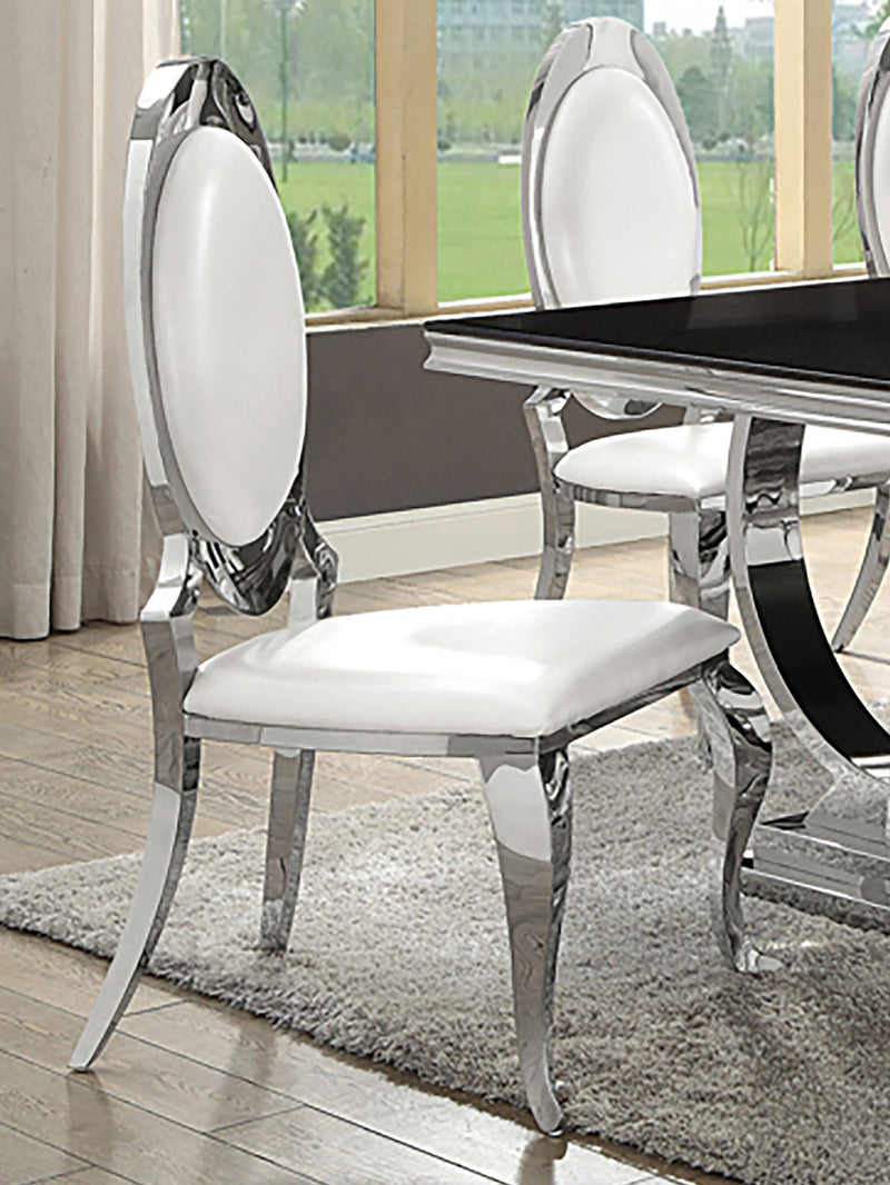 Silla de comedor tapizada Anchorage blanco crema (juego de 2)