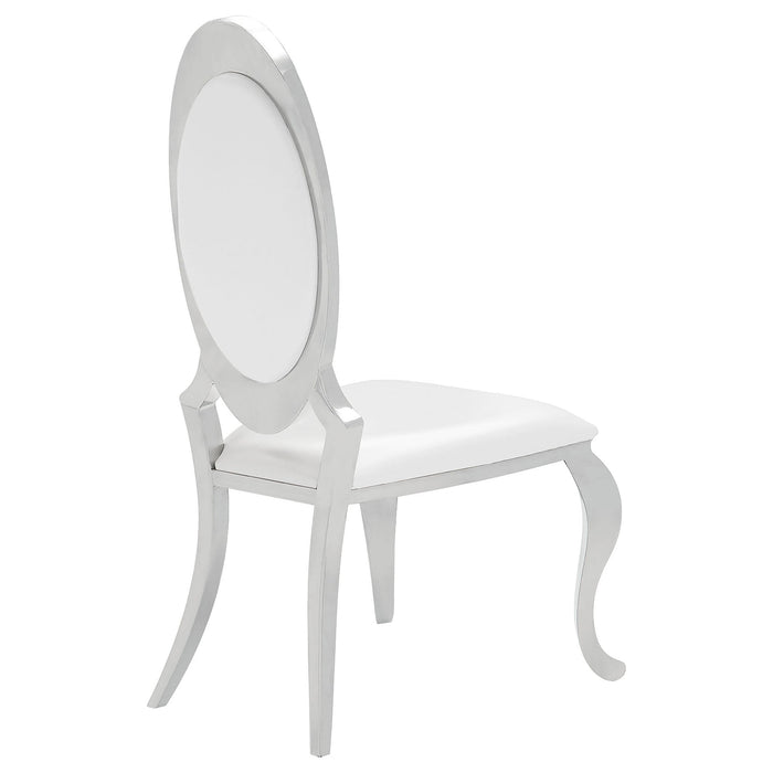 Anchorage Oval Back Side Chairs Cream and Chrome (Set of 2)