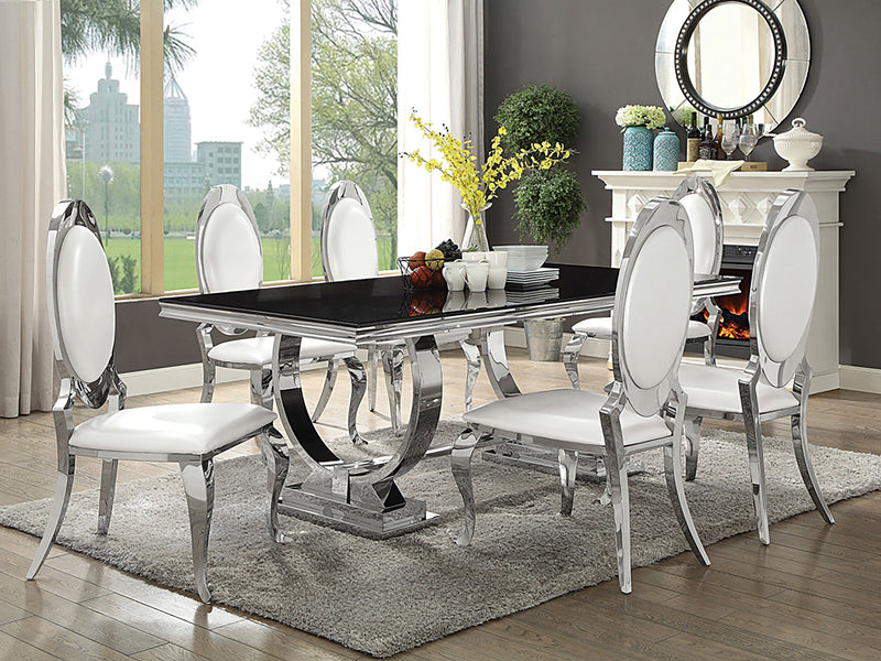 Silla de comedor tapizada Anchorage blanco crema (juego de 2)