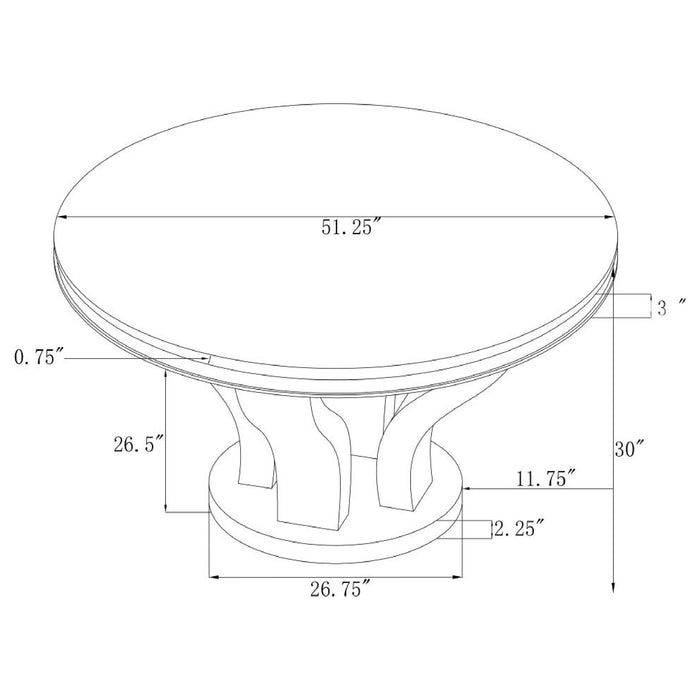 Anchorage Round Dining Table Chrome and Black