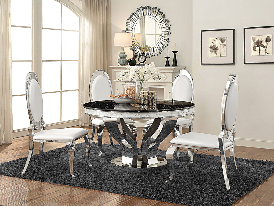 Anchorage Round Dining Table Chrome and Black