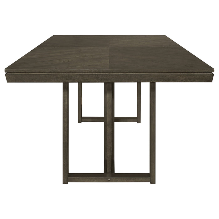 Kelly  Rectangular Dining Table Set Beige and Dark Grey