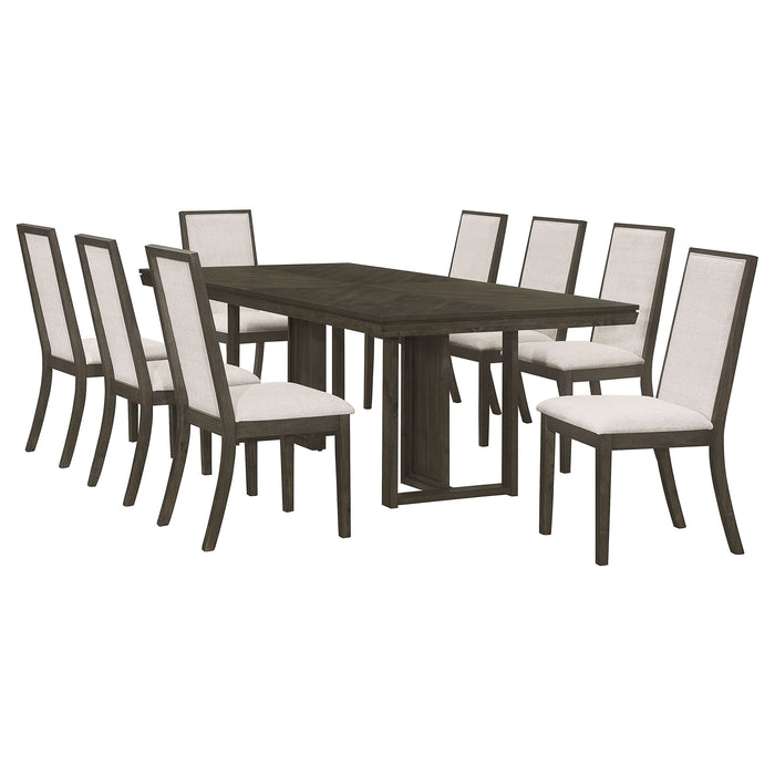 Kelly  Rectangular Dining Table Set Beige and Dark Grey