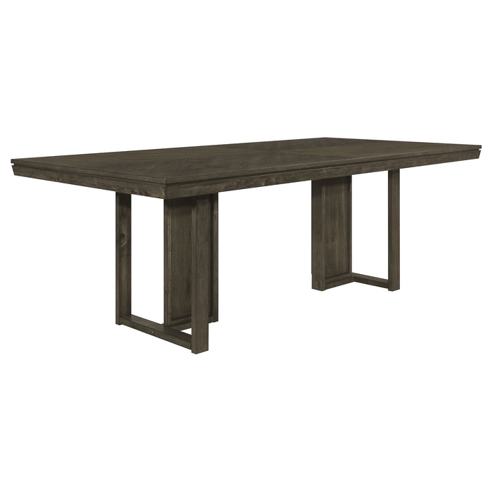 Kelly  Rectangular Dining Table Set Beige and Dark Grey