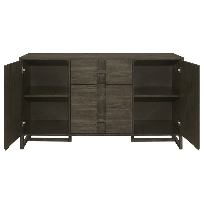 Kelly 3-drawer Storage Dining Sideboard Server Dark Grey