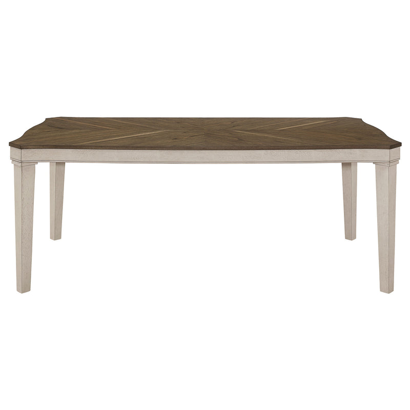 Ronnie Mesa de comedor rectangular de madera de 79 pulgadas, crema rústica