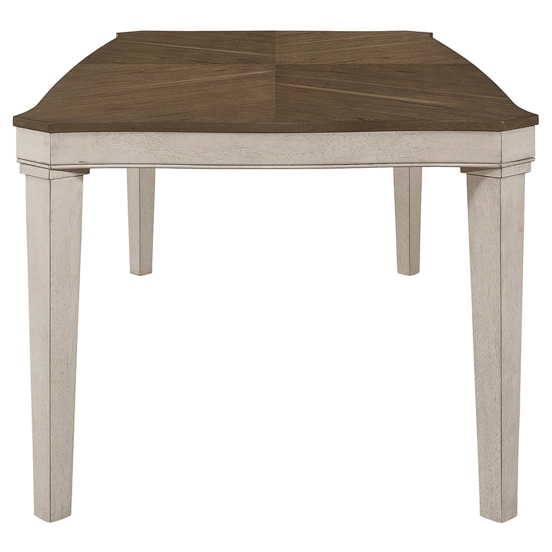 Ronnie Mesa de comedor rectangular de madera de 79 pulgadas, crema rústica
