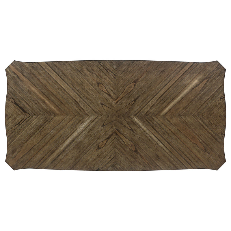 Ronnie Mesa de comedor rectangular de madera de 79 pulgadas, crema rústica