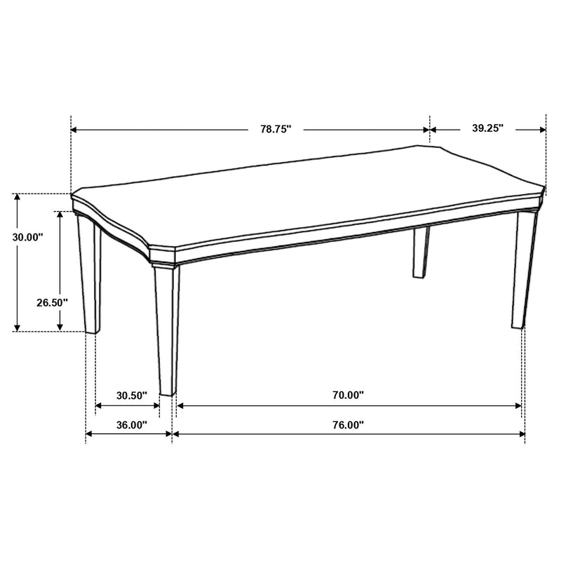 Ronnie Mesa de comedor rectangular de madera de 79 pulgadas, crema rústica