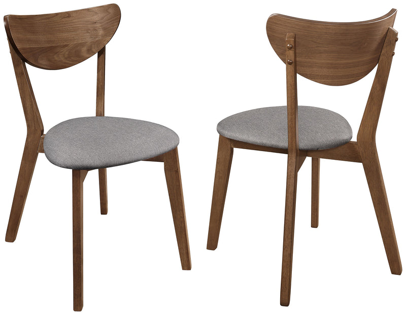 Silla de comedor Alfredo gris y nogal natural (juego de 2)