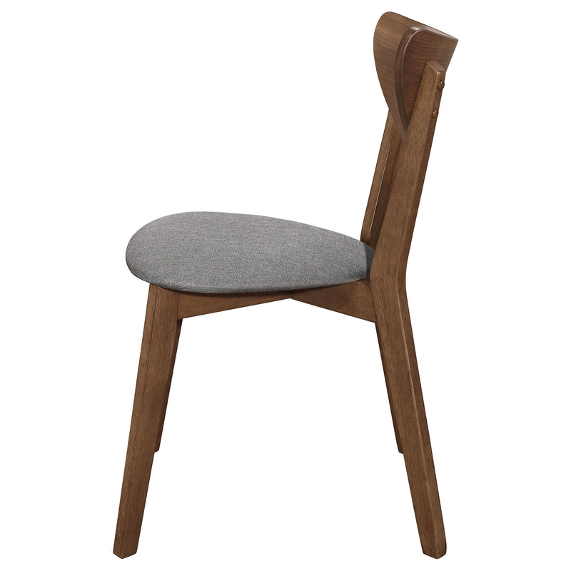 Silla de comedor Alfredo gris y nogal natural (juego de 2)