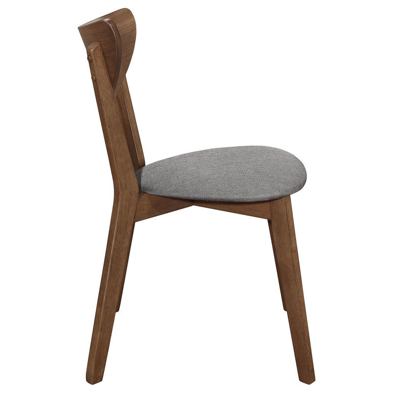 Silla de comedor Alfredo gris y nogal natural (juego de 2)