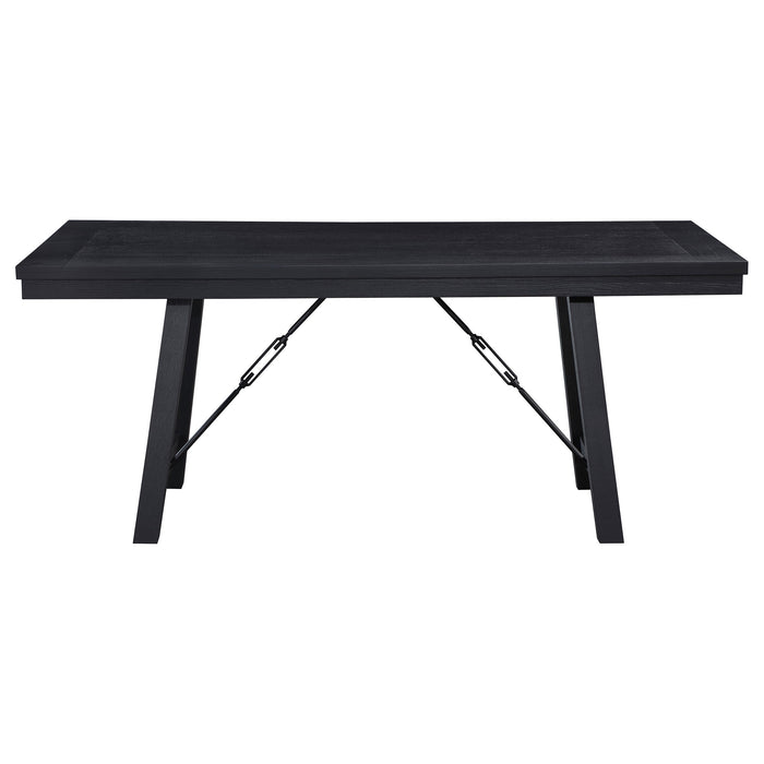 Newport  Rectangular Trestle Table Dining Set Black