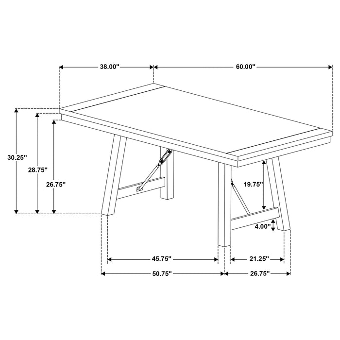 Newport  Rectangular Trestle Table Dining Set Black