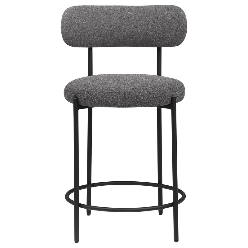 Silla de mostrador tapizada Viola Boucle gris (juego de 2)