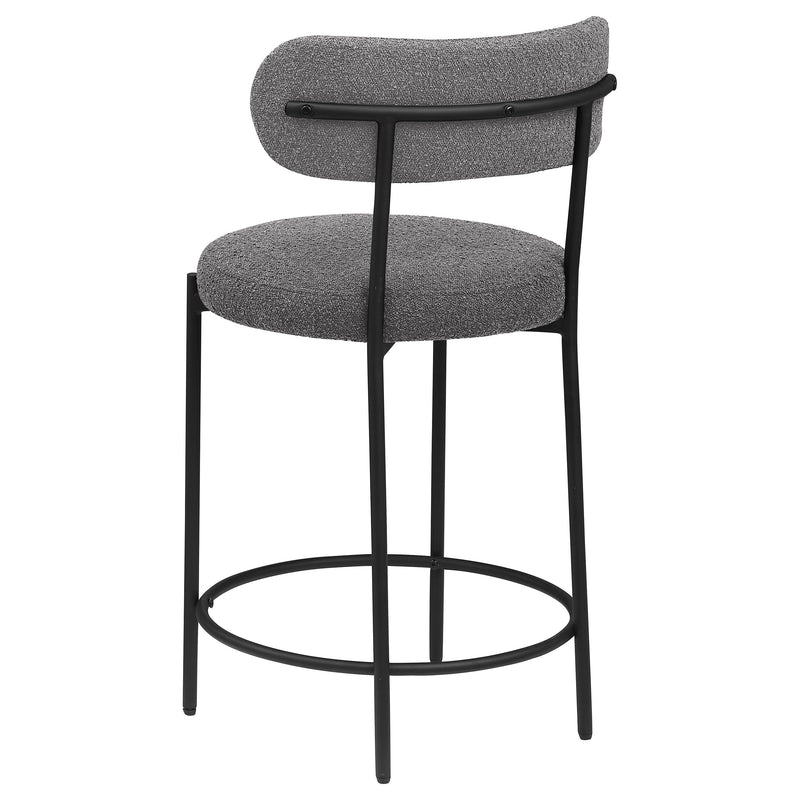 Silla de mostrador tapizada Viola Boucle gris (juego de 2)